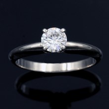 Simple Solitaire Engagement Ring - top view
