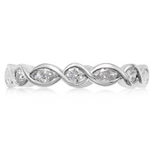 Diamond Twist Wedding Band - top view