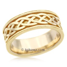 Vintage Celtic Knot  Band In 14K Yellow Gold