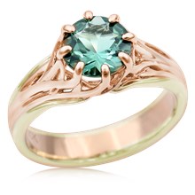 Embracing Tree Branch Two Tone Engagement Ring