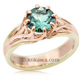 Embracing Tree Branch Two Tone Engagement Ring