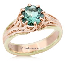 Embracing Tree Branch Two Tone Engagement Ring 