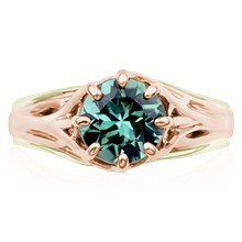 Embracing Tree Branch Two Tone Engagement Ring - top view