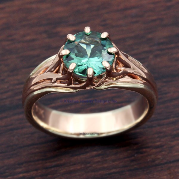 Embracing Tree Branch Two Tone Engagement Ring