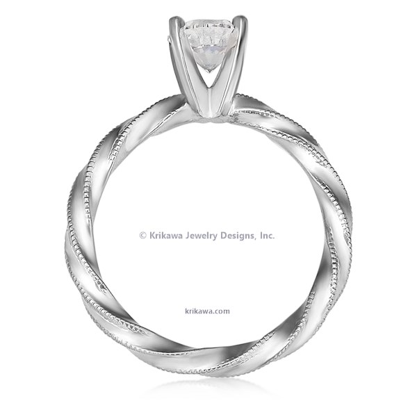 Millegrain Twist Engagement Ring