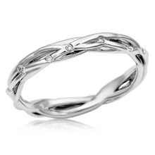 Tree Branch Diamond Wedding Band