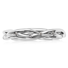 Tree Branch Diamond Wedding Band - top view