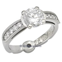 Brilliant Bow Engagement Ring with Inscription