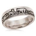 Mountain Wolf Wedding Band
