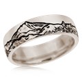 Mountain Wolf Wedding Band