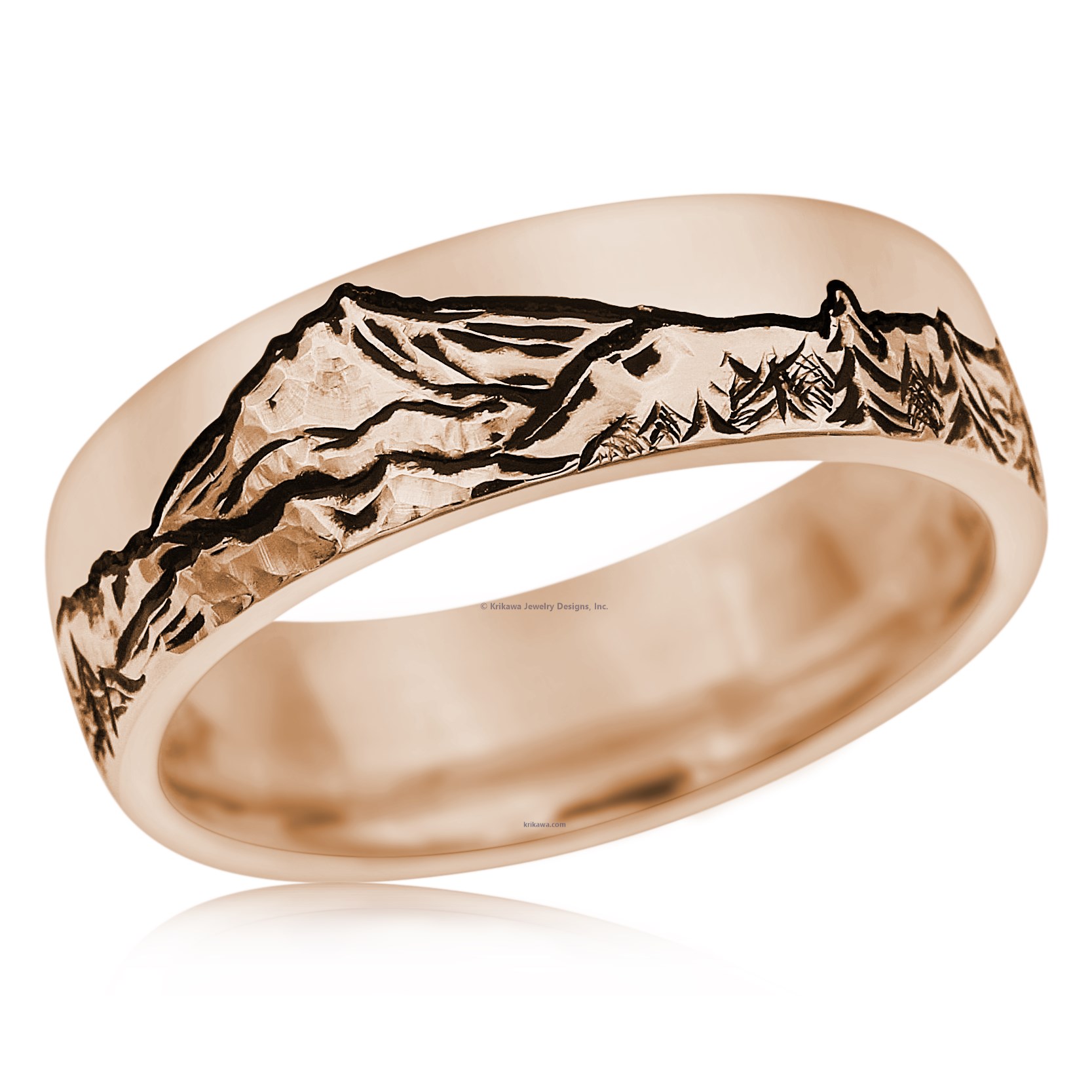 Mountain Wolf Wedding Band