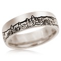 Mountain Wolf Wedding Band