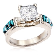 Turquoise Trilogy Engagement Ring