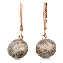 Mokume Ball Earrings - top view
