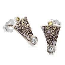 Mokume Wedge Earrings