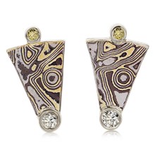 Mokume Wedge Earrings - top view
