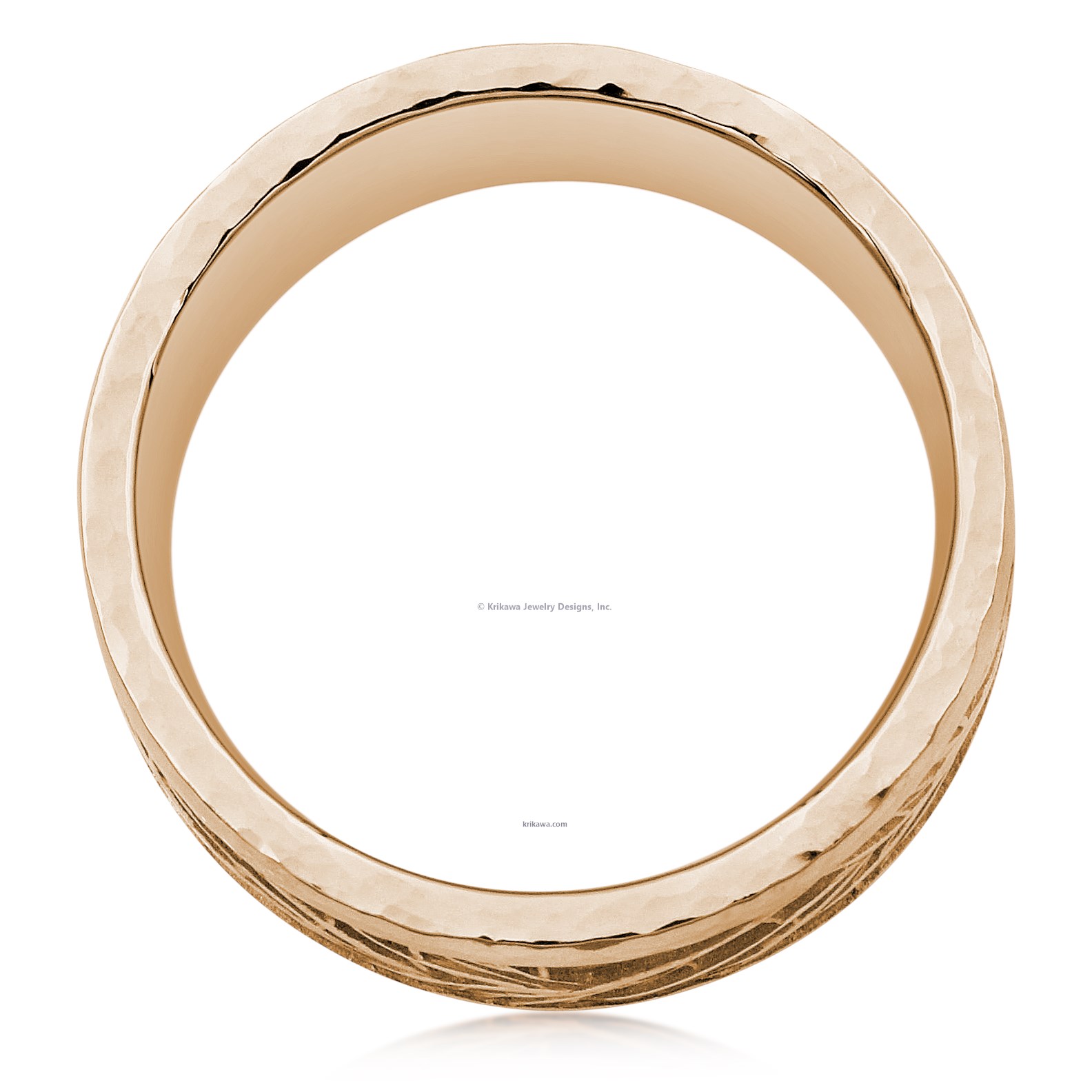 Hammered Rail Tree Of Life Wedding Band