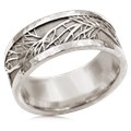 Hammered Rail Tree Of Life Wedding Band