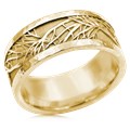Hammered Rail Tree Of Life Wedding Band