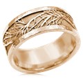 Hammered Rail Tree Of Life Wedding Band