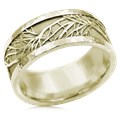 Hammered Rail Tree Of Life Wedding Band