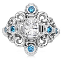 Mermaid Waves Diamond Ring - top view