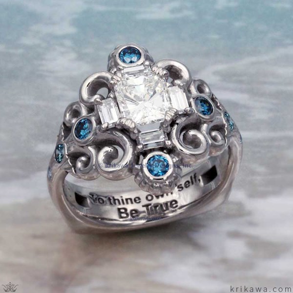 Like the mythical creatures of the sea, this unique ring possesses captivating beauty.