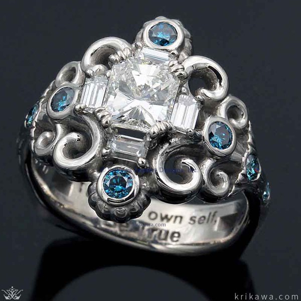 Like the mythical creatures of the sea, this unique ring possesses captivating beauty.