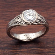 Tree Of Life Engagement Ring With Roots In White Gold