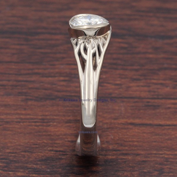 Tree Of Life Engagement Ring With Roots In White Gold