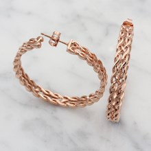 Rose Gold Knot Hoop Earrings