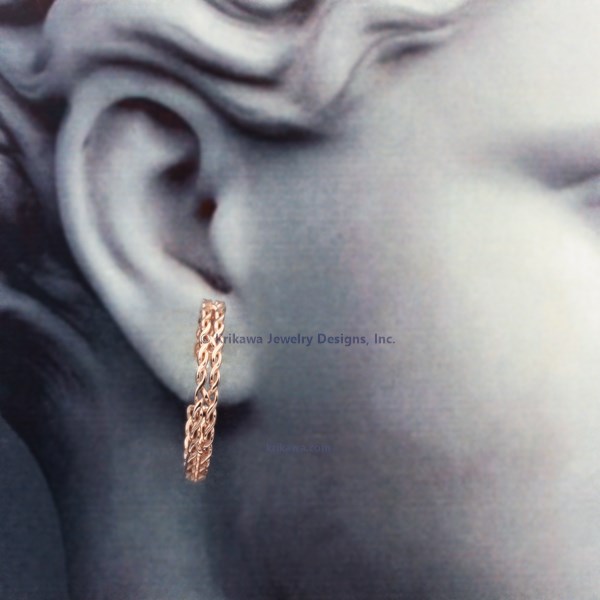 Rose Gold Knot Hoop Earrings