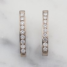 Perfect Diamond Hoop Earrings In White Gold - top view