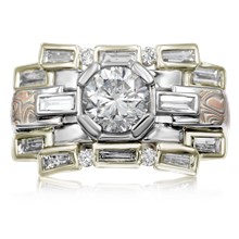 Art Deco Falling Water Engagement Ring - top view