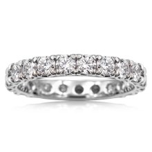 Snowflake Diamond Eternity Wedding Band - top view