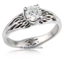Tree Of Life Engagement Ring With Roots With Four Prong Setting