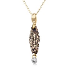 Mokume Leaf Pendant - top view
