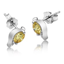 Leaf Stud Earrings - top view