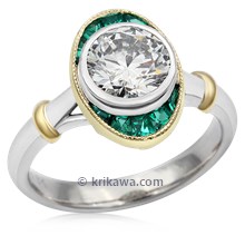 Art Deco Halo Engagement Ring 