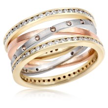 Layered Crossover Diamond Band