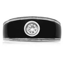 Black Onyx Diamond Men's Ring - top view
