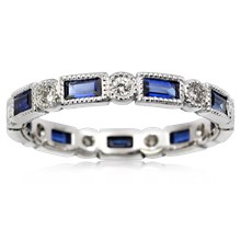 Baguette And Round Eternity Band - top view