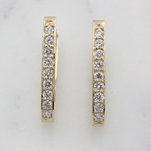 Perfect Diamond Hoop Earrings In 14K Yellow Gold