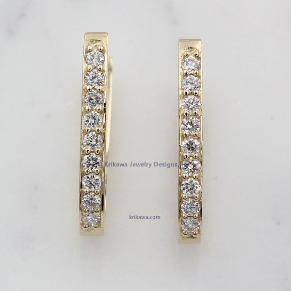 Perfect Diamond Hoop Earrings In 14K Yellow Gold