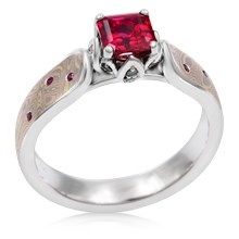 Mokume Rose Petal Engagement Ring