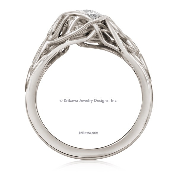 Embracing Tree Branch With Diamond Leaves Engagement Ring