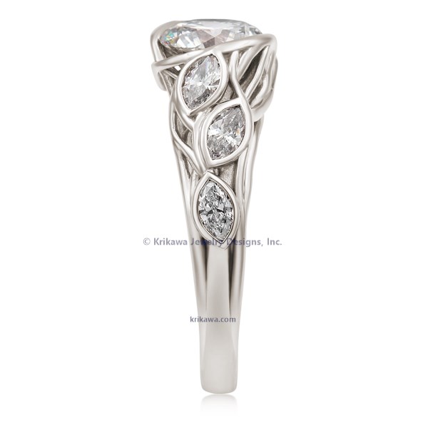 Embracing Tree Branch With Diamond Leaves Engagement Ring