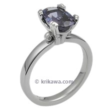 Carved Leaf Engagement Ring with a Purple Sapphire