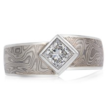 Kite Diamond Engagement Ring  - top view