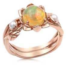 Lotus Bud Engagement Ring